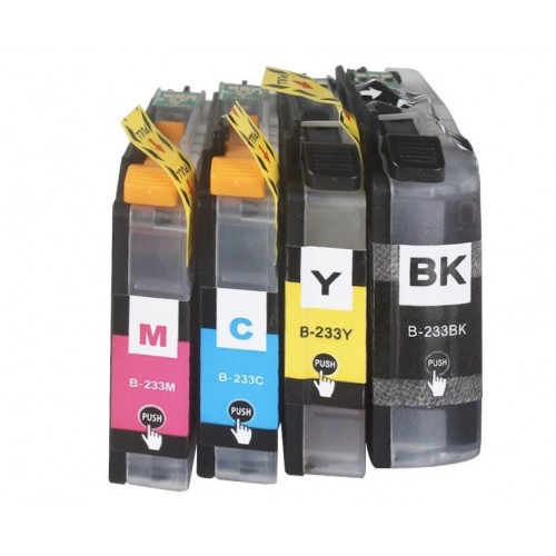 Brother LC233 BK+C+M+Y ink Cartridges Full Set Premium Brother LC233 BK+C+M+Y ink Cartridges Full Set Premium