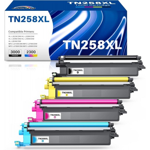 Brother TN258XL High Yield Toner Full Set Compatible Premium